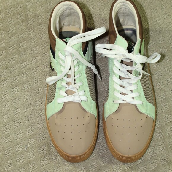 NWOT Star Wars Grogu Men's Sz 10 Green and Tan Mandalorian High Top Sneakers - Picture 2 of 8